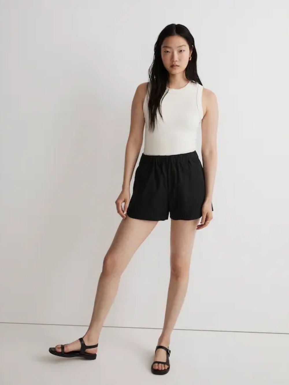 Madewell soft pull on chambray cotton shorts